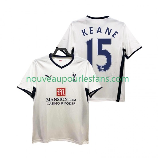 Maillot Tottenham Hotspur Keane 15 2009 Rétro Homme Tenue Domicile 2008 Manche Courte