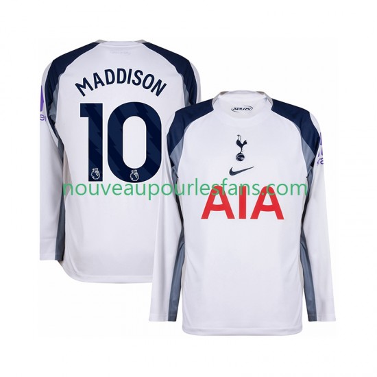Maillot Tottenham Hotspur Maddison 10 Homme Tenue Domicile 2025-2026 Manche Longue