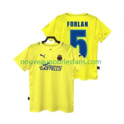 Maillot Villarreal CF FORLAN 5 2005 Rétro Homme Tenue Domicile 2006 Manche Courte