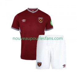 Maillot West Ham United Enfant Tenue Domicile 2025-2026 Manche Courte