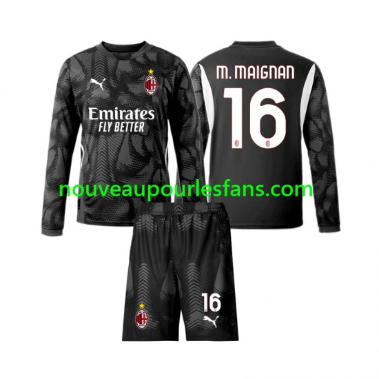 Maillot AC Milan Mike Maignan 16 Gardien Enfant Tenue Domicile 2024-2025 Manche Longue