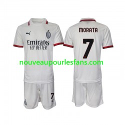 Maillot AC Milan Morata 7 Enfant Tenue Extérieur 2024-2025 Manche Courte