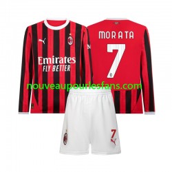 Maillot AC Milan Morata 7 Enfant Tenue Domicile 2024-2025 Manche Longue