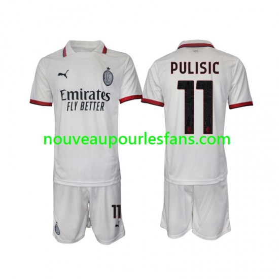 Maillot AC Milan Pulisic 11 Enfant Tenue Extérieur 2024-2025 Manche Courte
