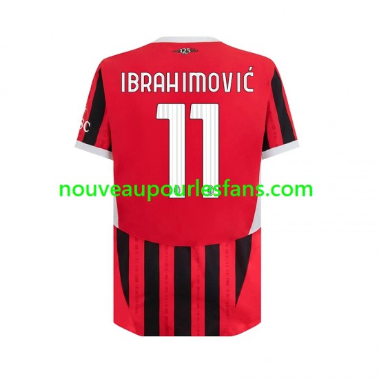 Maillot AC Milan Ibrahimović 11 Homme Tenue Domicile 2024-2025 Manche Courte