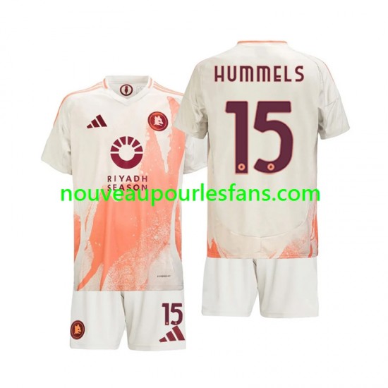 Maillot AS Rome Mats Hummels 15 Enfant Tenue Extérieur 2024-2025 Manche Courte