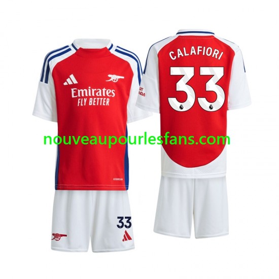Maillot Arsenal Calafiori 33 Enfant Tenue Domicile 2024-2025 Manche Courte
