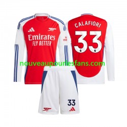 Maillot Arsenal Riccardo Calafiori 33 Enfant Tenue Domicile 2024-2025 Manche Longue