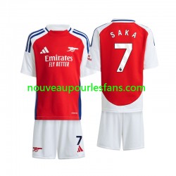 Maillot Arsenal Saka 7 Enfant Tenue Domicile 2024-2025 Manche Courte