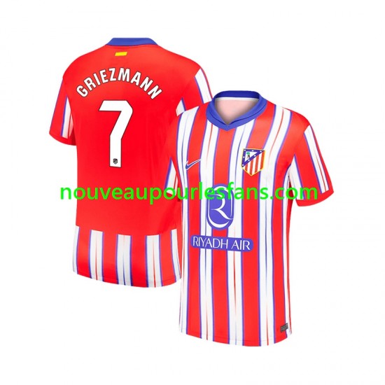 Maillot Atlético Madrid Antoine Griezmann 7 Homme Tenue Domicile 2024-2025 Manche Courte