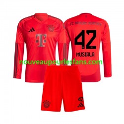 Maillot Bayern Munich Jamal Musiala 42 Enfant Tenue Domicile 2024-2025 Manche Longue