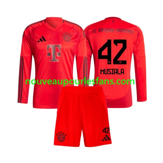 Maillot Bayern Munich Jamal Musiala 42 Enfant Tenue Domicile 2024-2025 Manche Longue