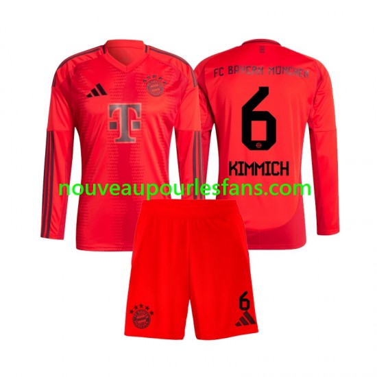 Maillot Bayern Munich Joshua Kimmich 6 Enfant Tenue Domicile 2024-2025 Manche Longue