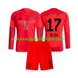 Maillot Bayern Munich Michael Olise 17 Enfant Tenue Domicile 2024-2025 Manche Longue