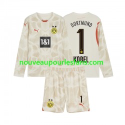 Maillot Borussia Dortmund Gregor Kobel 1 Gardien Enfant Tenue Domicile 2024-2025 Manche Longue