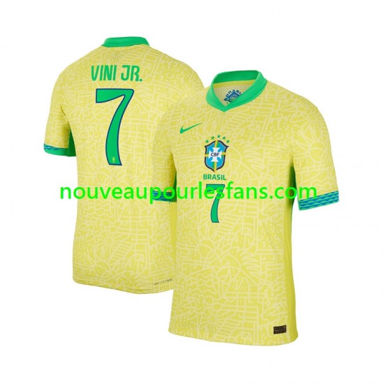 Maillot Brésil VINI JR 7 Homme Tenue Domicile 2024 Manche Courte