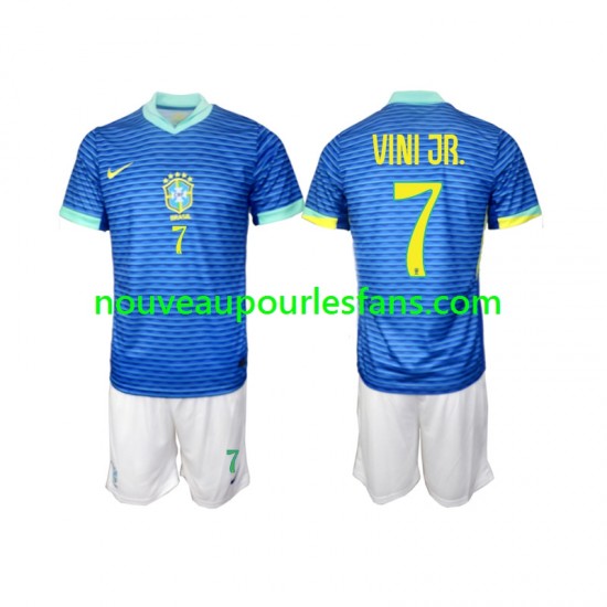 Maillot Brésil VINI JR 7 Enfant Tenue Extérieur 2024 Manche Courte