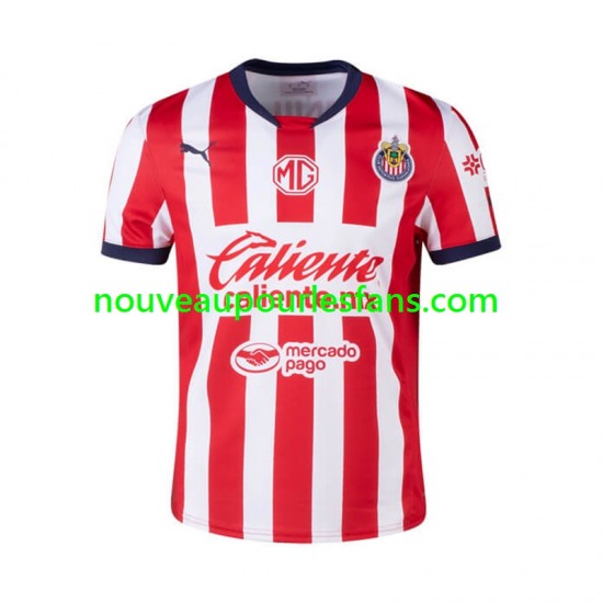 Maillot Deportivo Guadalajara Homme Tenue Domicile 2024-2025 Manche Courte