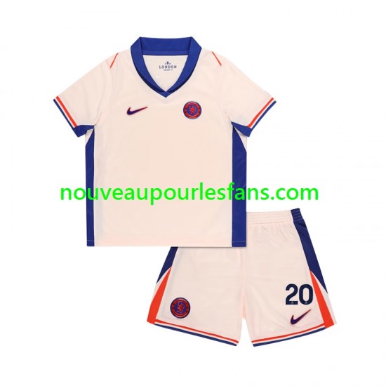 Maillot Chelsea Cole Palmer 20 Enfant Tenue Extérieur 2024-2025 Manche Courte