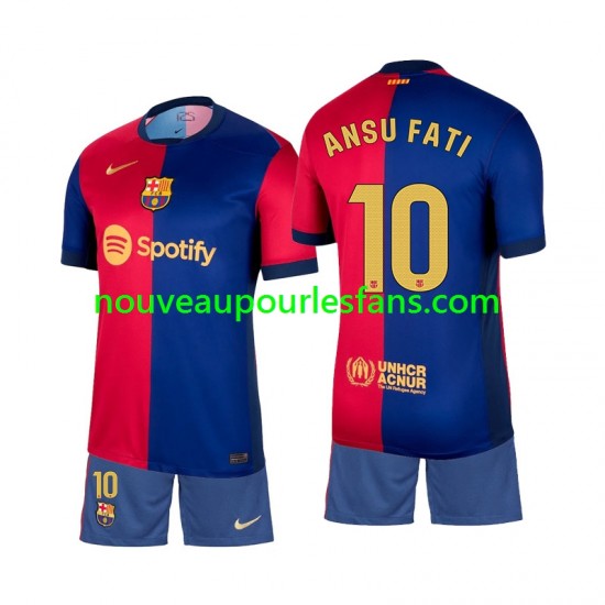 Maillot FC Barcelone Ansu Fati 10 Enfant Tenue Domicile 2024-2025 Manche Courte