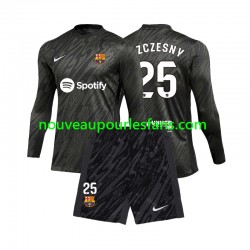 Maillot FC Barcelone Wojciech Szczesny 25 Gardien Enfant Tenue Extérieur 2024-2025 Manche Longue
