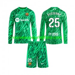 Maillot FC Barcelone Wojciech Szczesny 25 Gardien Enfant Tenue Domicile 2024-2025 Manche Longue