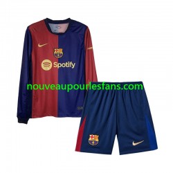 Maillot FC Barcelone Enfant Tenue Domicile 2024-2025 Manche Longue