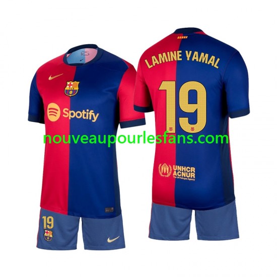 Maillot FC Barcelone Lamine Yamal 19 Enfant Tenue Domicile 2024-2025 Manche Courte