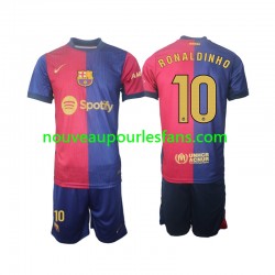 Maillot FC Barcelone Ronaldinho 10 Enfant Tenue Domicile 2024-2025 Manche Longue