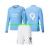 Maillot Manchester City Erling Haaland 9 Enfant Tenue Domicile 2024-2025 Manche Longue