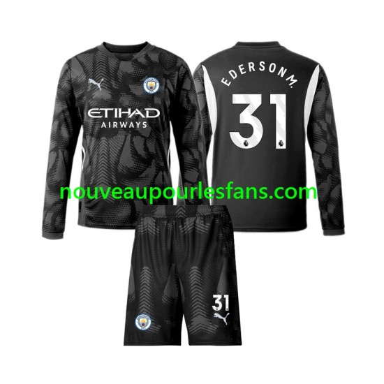 Maillot Manchester City Ederson Moraes 31 Gardien Enfant Tenue 4ème 2024-2025 Manche Longue