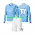 Maillot Manchester City Kevin De Bruyne 17 Enfant Tenue Domicile 2024-2025 Manche Longue