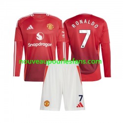 Maillot Manchester United Cristiano Ronaldo 7 Enfant Tenue Domicile 2024-2025 Manche Longue