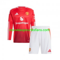 Maillot Manchester United Enfant Tenue Domicile 2024-2025 Manche Longue