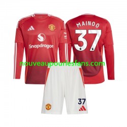 Maillot Manchester United Kobbie Mainoo 37 Enfant Tenue Domicile 2024-2025 Manche Longue