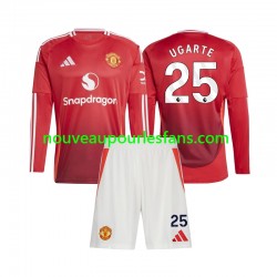 Maillot Manchester United Manuel Ugarte 25 Enfant Tenue Domicile 2024-2025 Manche Longue