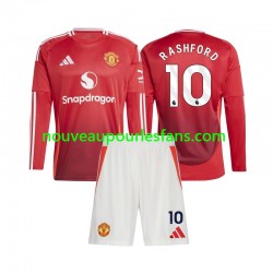 Maillot Manchester United Marcus Rashford 10 Enfant Tenue Domicile 2024-2025 Manche Longue