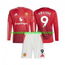 Maillot Manchester United Rasmus Hojlund 9 Enfant Tenue Domicile 2024-2025 Manche Longue