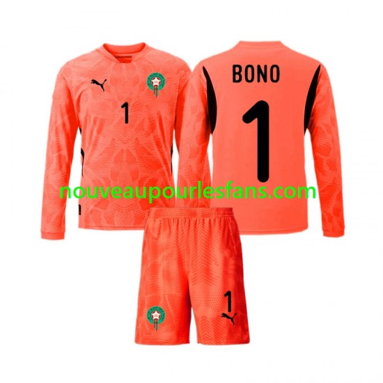 Maillot Maroc Yassine Bounou 1 Gardien Enfant Tenue Domicile 2024 Manche Longue