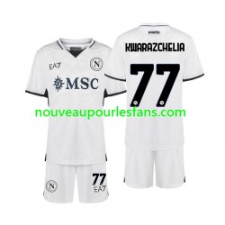 Maillot Naples Khvicha Kvaratskhelia 77 Enfant Tenue Extérieur 2024-2025 Manche Courte