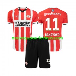 Maillot PSV Eindhoven Johan Bakayoko 11 Enfant Tenue Domicile 2024-2025 Manche Courte