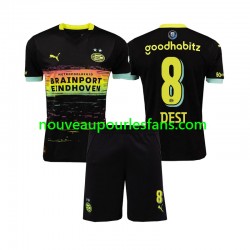 Maillot PSV Eindhoven Sergino Dest 8 Enfant Tenue Extérieur 2024-2025 Manche Courte