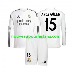 Maillot Real Madrid Arda Guler 15 Enfant Tenue Domicile 2024-2025 Manche Longue
