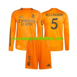 Maillot Real Madrid Jude Bellingham 5 Enfant Tenue Extérieur 2024-2025 Manche Longue
