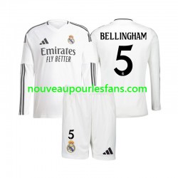 Maillot Real Madrid Jude Bellingham 5 Enfant Tenue Domicile 2024-2025 Manche Longue