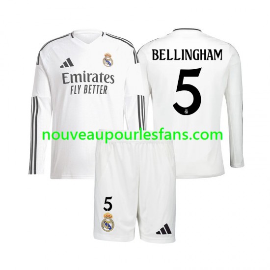 Maillot Real Madrid Jude Bellingham 5 Enfant Tenue Domicile 2024-2025 Manche Longue