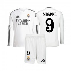 Maillot Real Madrid Mbappé 9 Enfant Tenue Domicile 2024-2025 Manche Longue