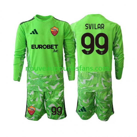 Maillot AS Rome Mile Svilar 99 Gardien Enfant Tenue Domicile 2026-2027 Manche Longue