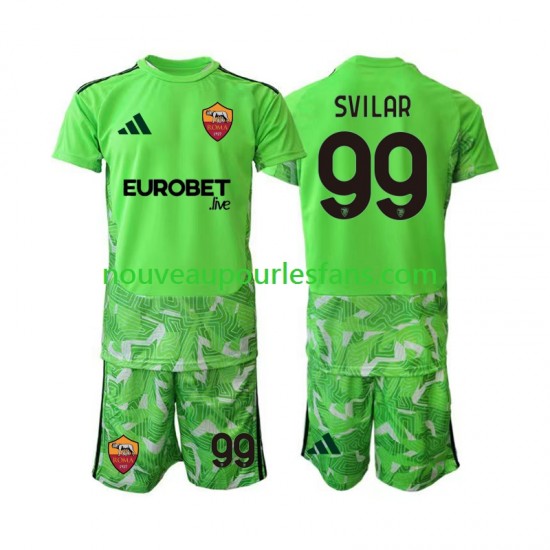 Maillot AS Rome Mile Svilar 99 Gardien Enfant Tenue Domicile 2026-2027 Manche Courte