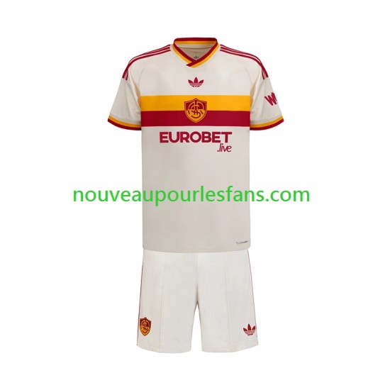 Maillot AS Rome Enfant Tenue Extérieur 2026-2027 Manche Courte